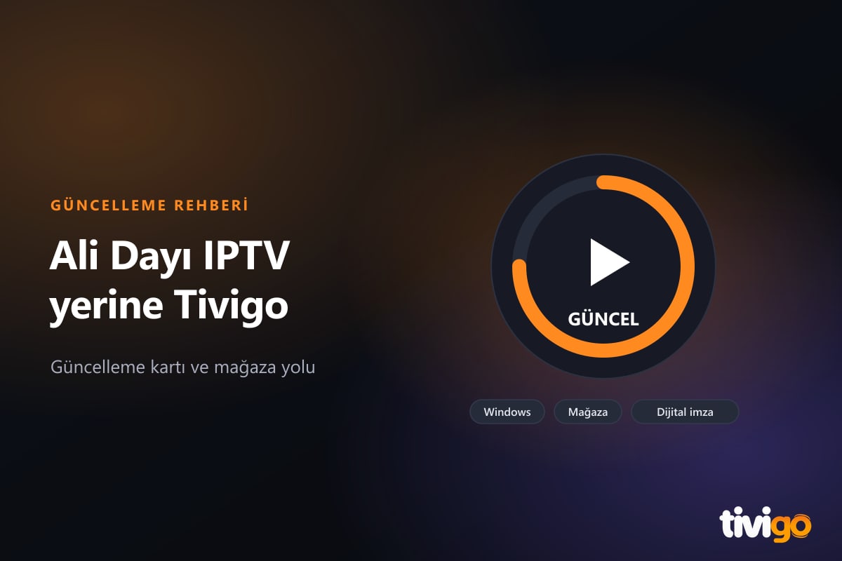 Tivigo Windows uygulamasında Yeni sürüm hazır güncelleme kartı
