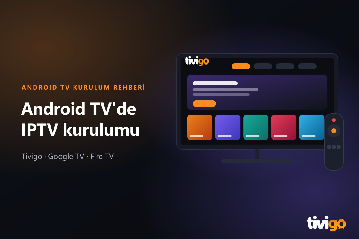 Android TV ekranında açık Tivigo uygulaması ve kumanda