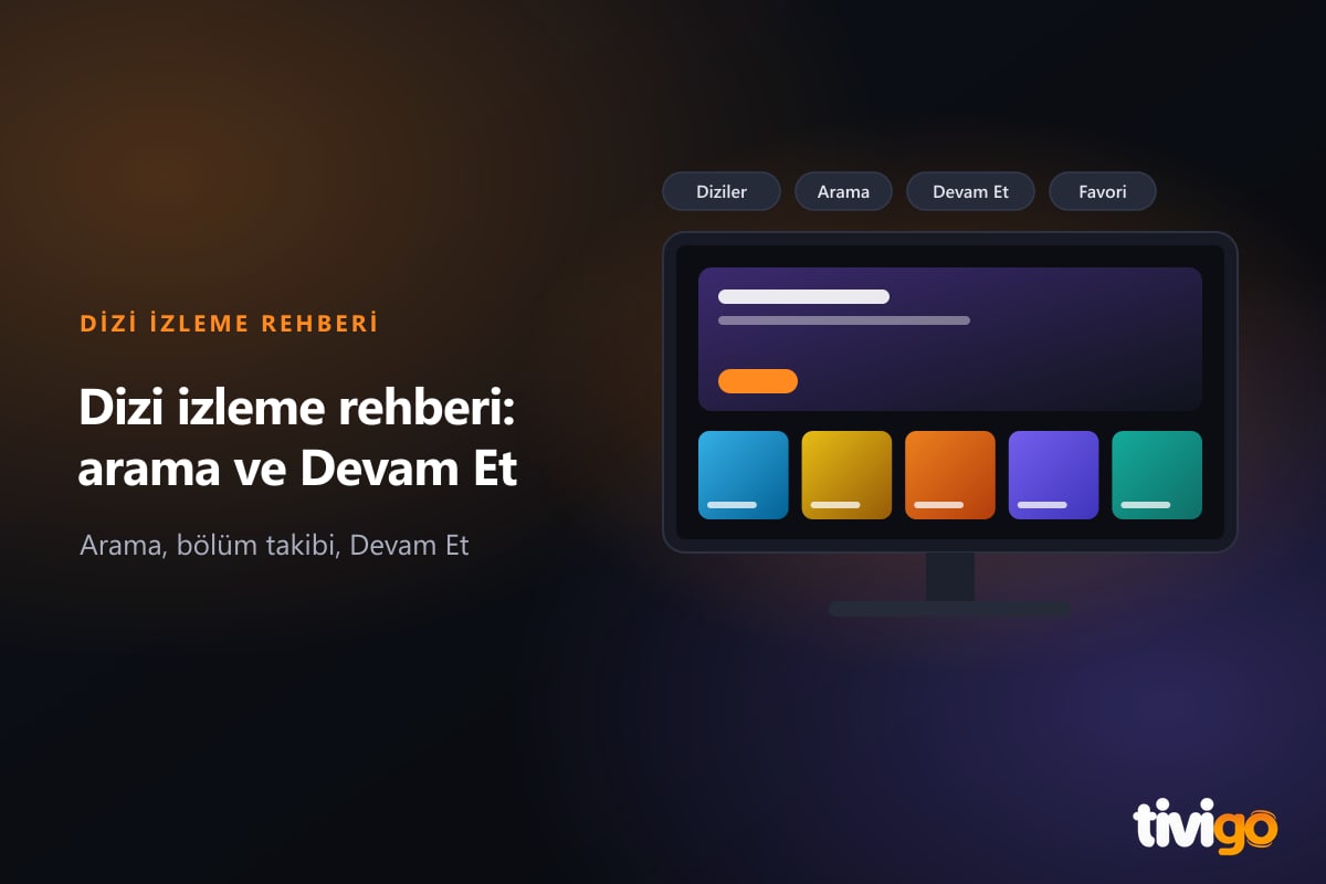 Bilgisayar ekranında dizi kartları, sezon sekmeleri ve bölüm listesi