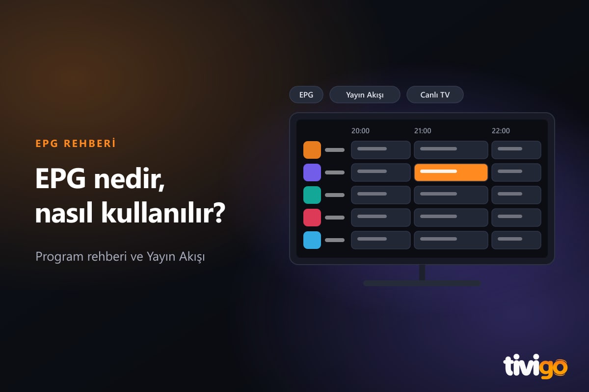 Kanallar ve saatlere göre program kartlarından oluşan yayın akışı ızgarası