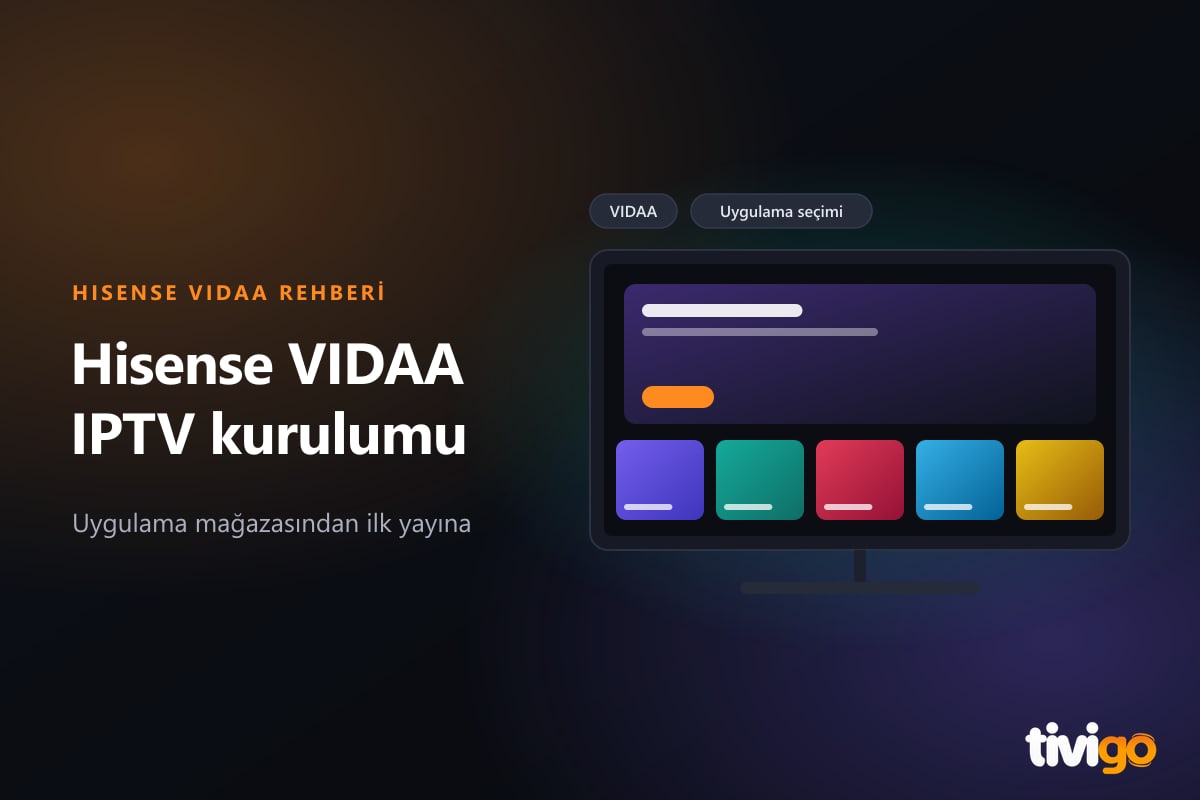Hisense VIDAA kurulumunu temsil eden televizyon ve uygulama içerik şeması