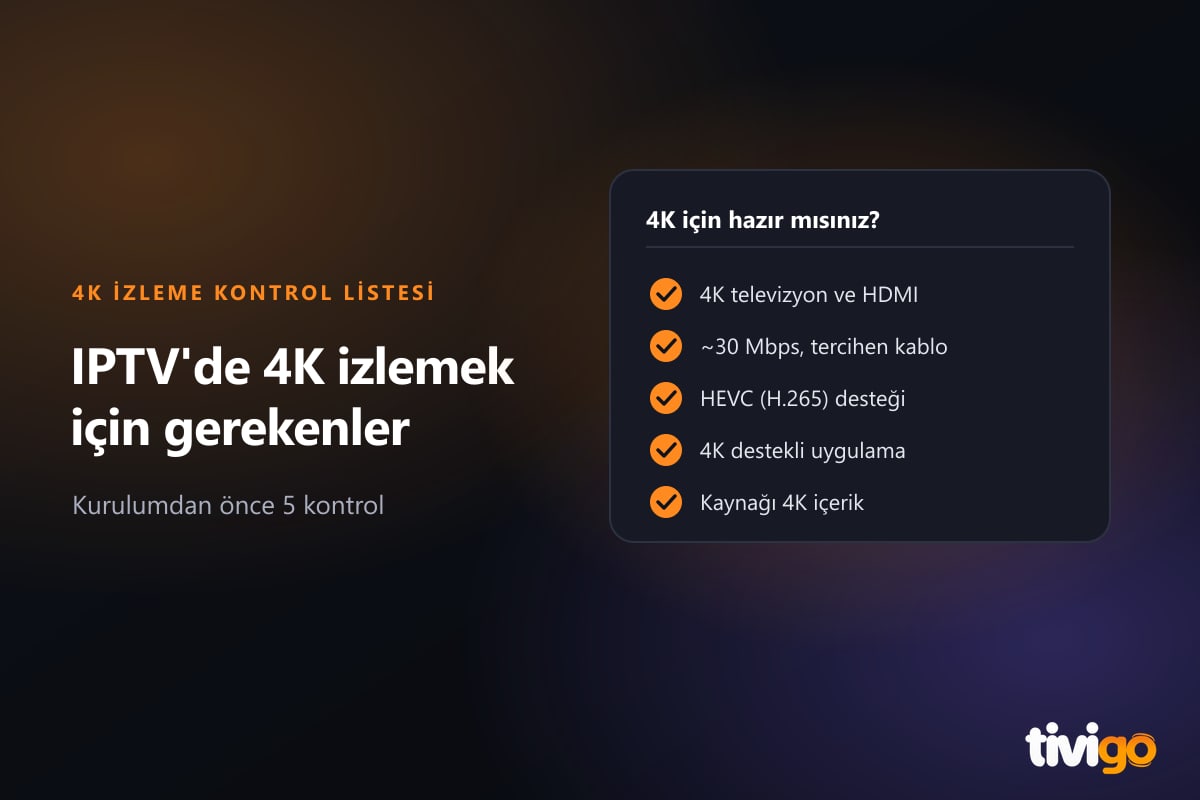 IPTV'de 4K izlemek için hazırlık kontrol listesi