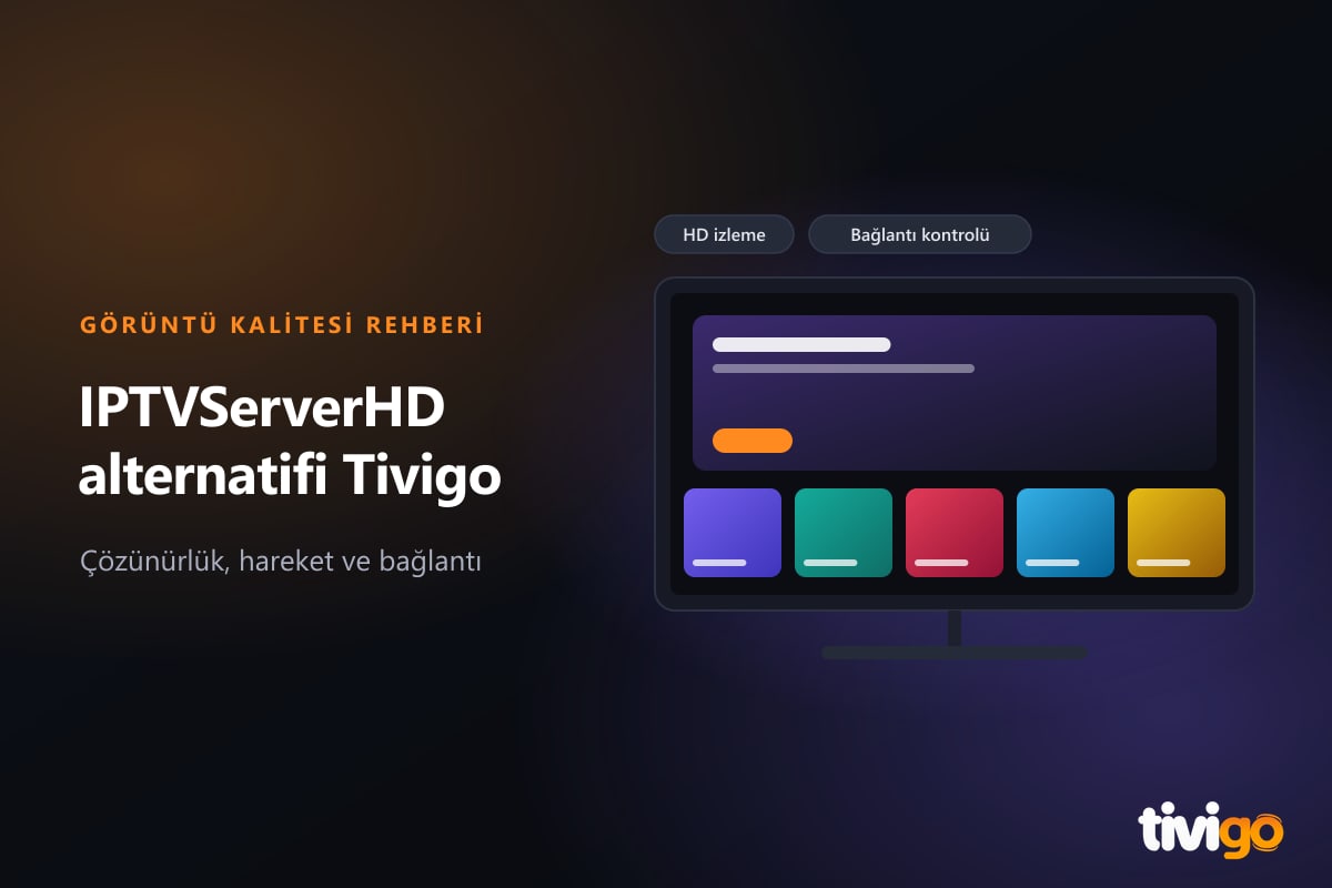 IPTVServerHD alternatifi Tivigo'da görüntü kalitesini değerlendirmeyi temsil eden televizyon çizimi