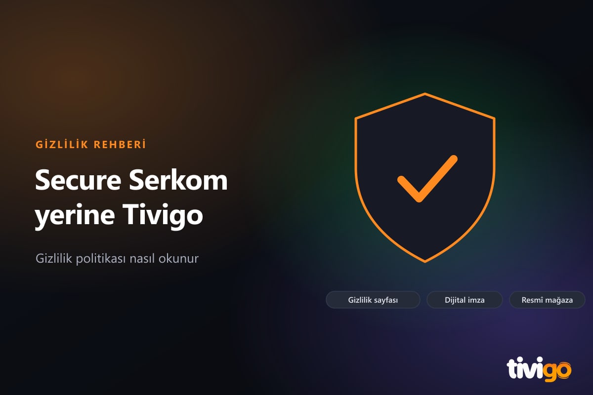 Kalkan simgesi ve Tivigo gizlilik politikası sayfası