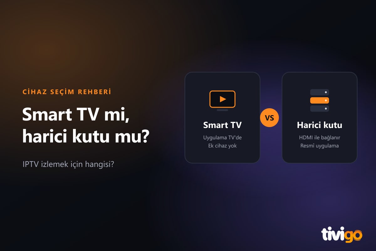 Smart TV uygulaması ile HDMI'ya bağlı harici kutunun karşılaştırması