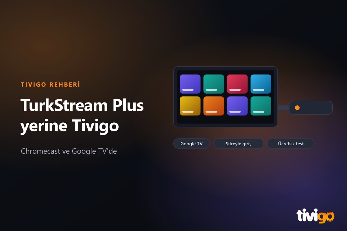 Televizyonun HDMI girişine takılı Google TV çubuğu ve ekranda uygulama arama