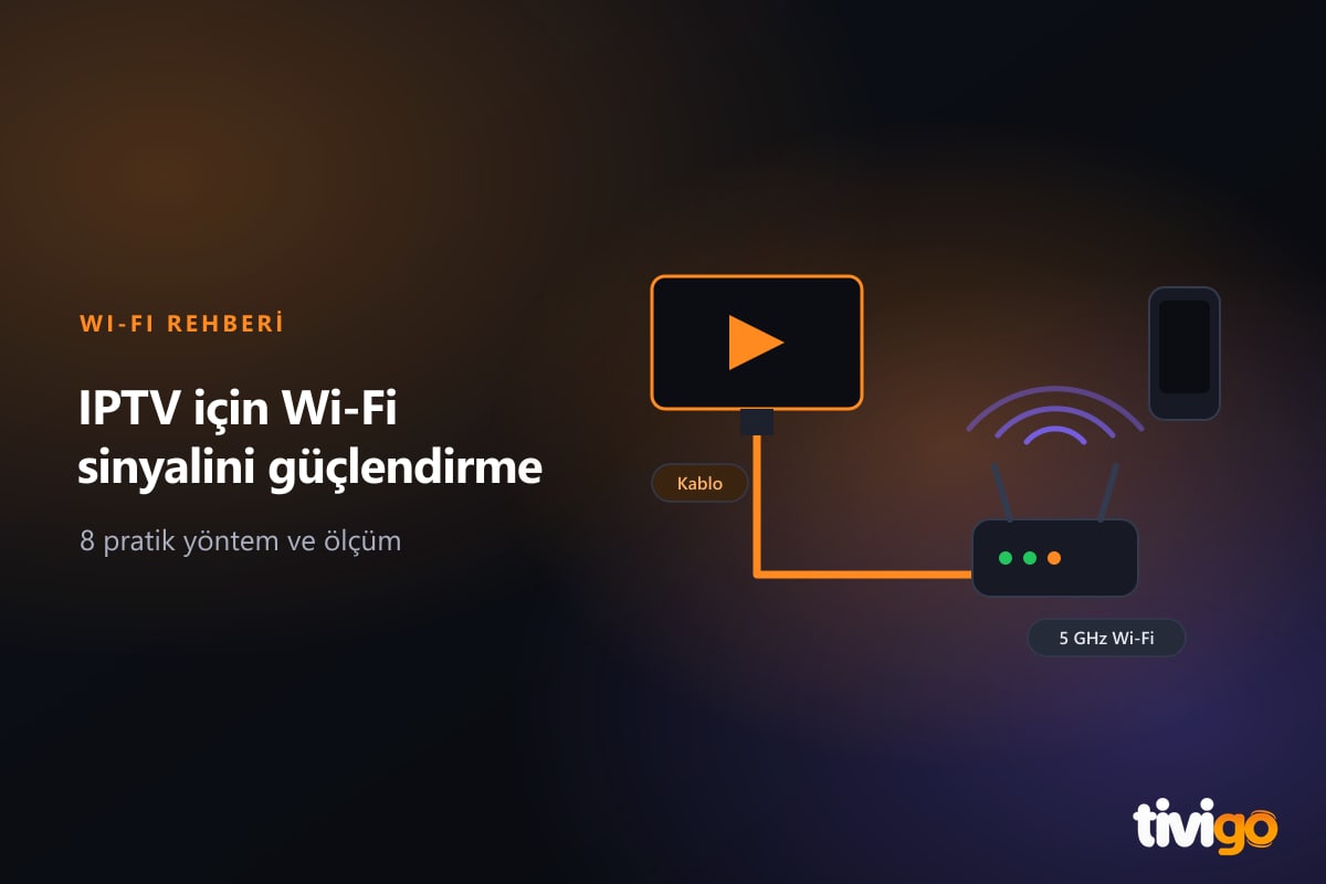Modemden televizyona uzanan kablosuz sinyal ve kablo bağlantısı
